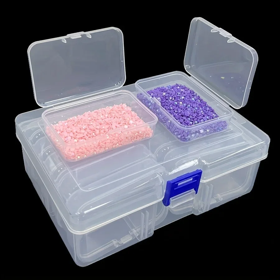 10/19/24/30 Grids DIY Beads Diamond Paint Crafts Transparent Plastic Storage Box Art Embroidery Jewelry Accessories
