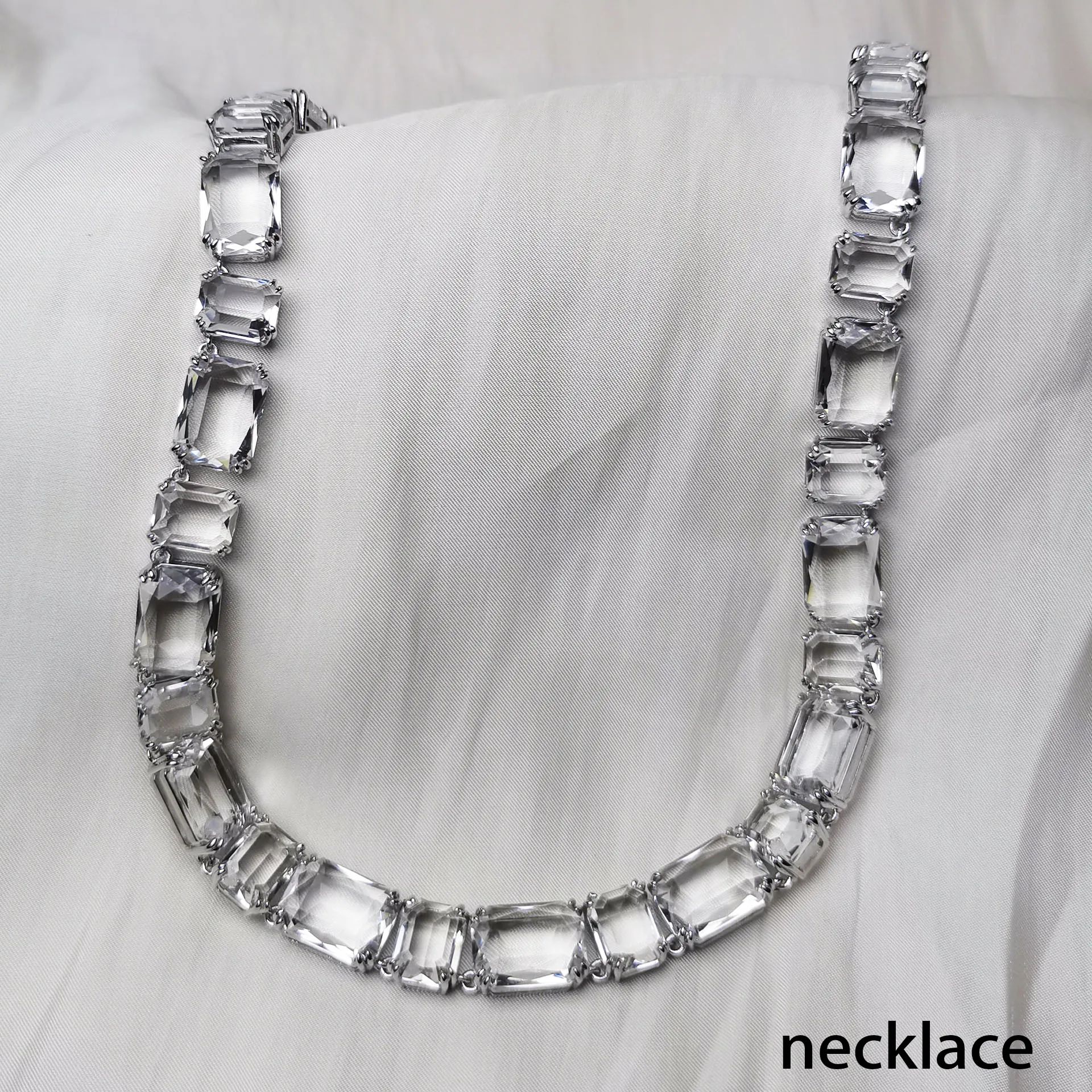 2025 Original Geometric Cut Crystal Fine Jewelry Set for Women High Quality Necklace Earrings Bracelet Ring Wedding Accessories 3