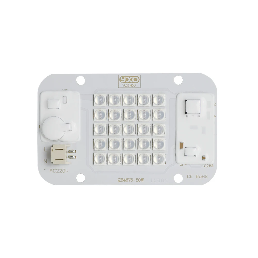 YXO Driverless LED Grow Light Chip Full Spectrum 50W COB Module AC DOB Samsung Lm283b for Indoor Plants No Driver Needed