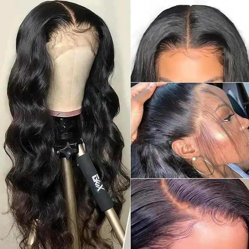 Brown Blonde Body Wave Human Hair 13X4 Lace Front Wig Pre Plucked 13X6 Transparent Lace Frontal Highlight Ash Blonde Wavy Wig