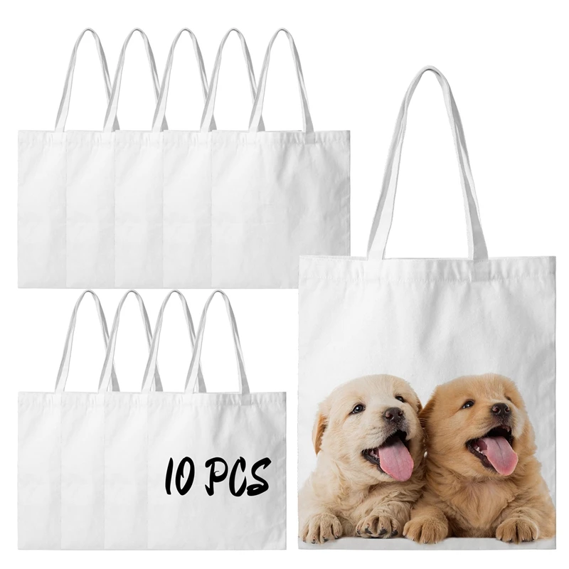 

Sublimation Tote Bags Blanks 15 X 13 Inch Polyester Canvas Tote For DIY Crafting Heat Transfer Bag For Gift Easy Install