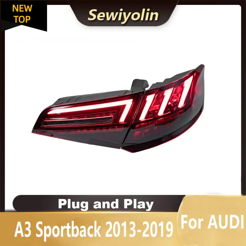 

Car LED Tail Light Auto For Audi A3 Sportback 2013-2019 Lamp Reverse Brake Fog lights DRL Plug and Play IP67 2pcs/Set