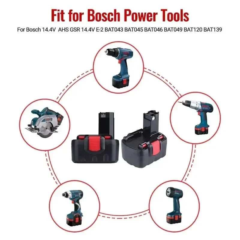 For Bosch 14.4V 4800mAh Ni-MH BAT038 BAT140 BAT040 BAT041 BAT159 2607335275 2607335533 2607335534 2607335711 2607335465 26073356 6
