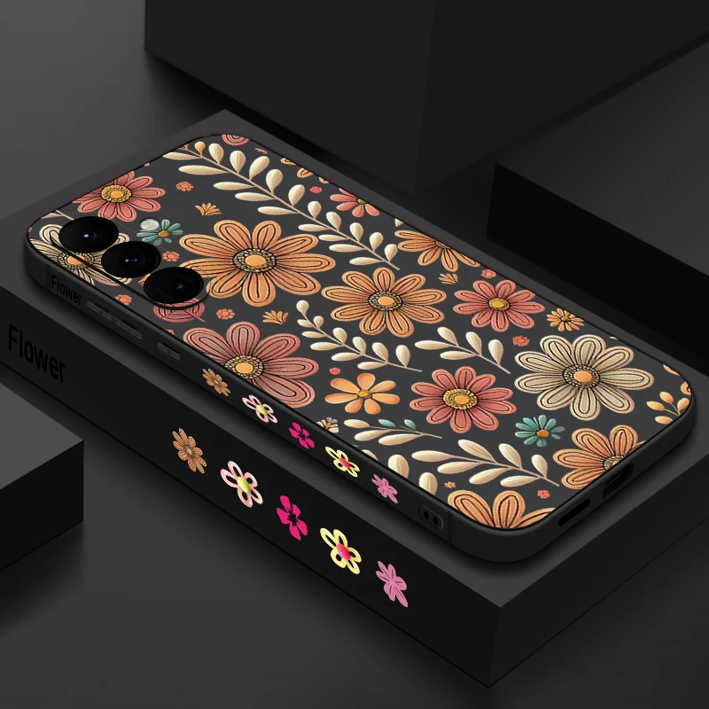 Retro Sunflower Leaf Pattern Phone Case