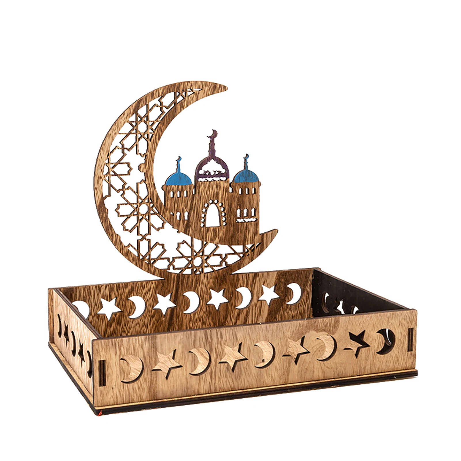 Ramadánové dezertné tácky Ramadánsky stôl Crescent držiak Eid Mubarak párty jedlo servírovací riad tácka islam moslimské potreby
