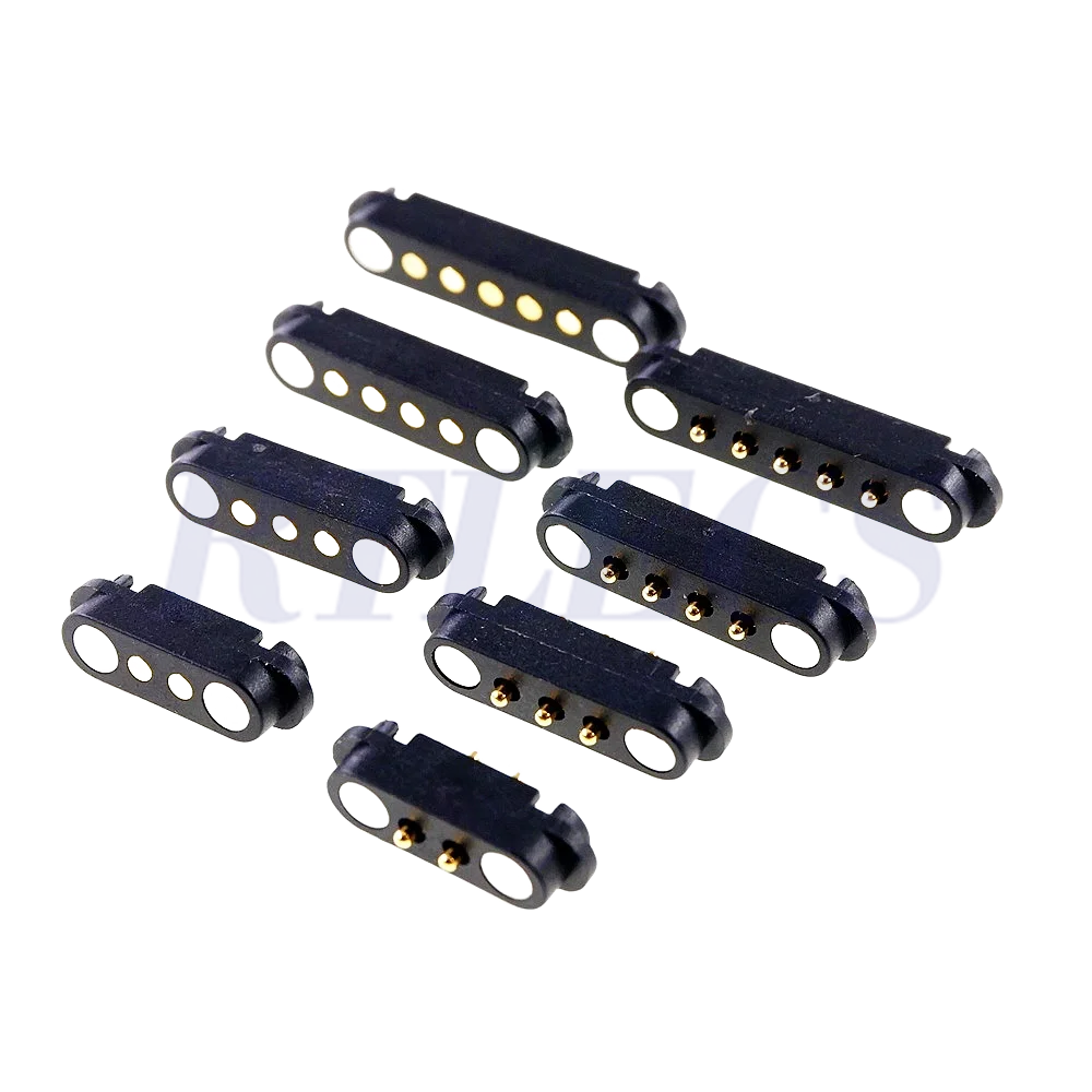 Description Picture 6 of item1 3 5 Pair Spring Loaded Male Female 2.54 MM Pitch 2P 3 4 5 6 7 8 9 Pole Through Holes PCB BTB Connector 2A DC Magnetic Pogo Pin