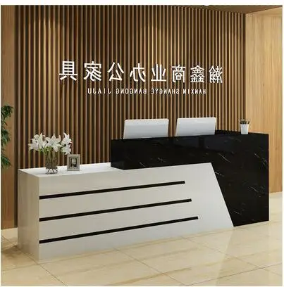 Simple modern front desk reception desk reception education and training bar corner paint cashier counter