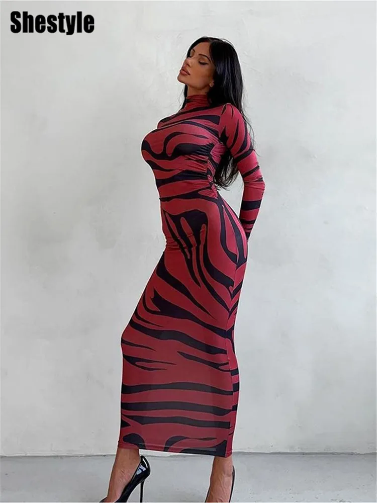 open lace back dress Bardot Red Zebra Print Dress