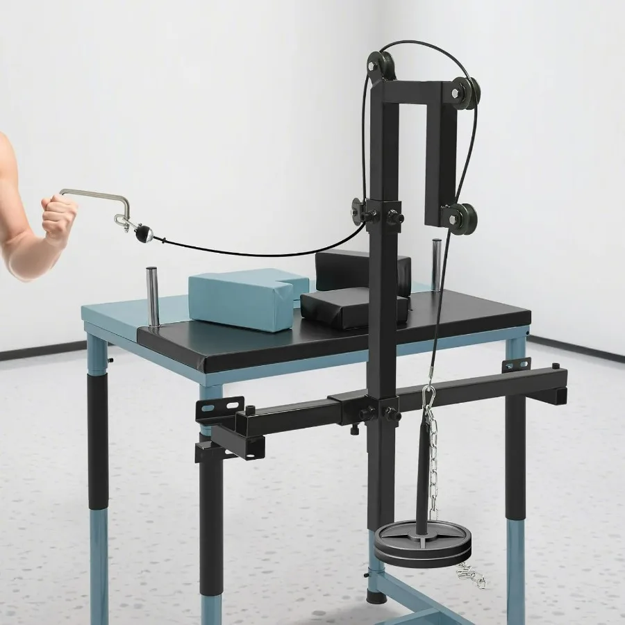 Arm Wrestling Training Professional Equipment Fitness Forearm, 440LB Arm Wrestling Battle Table Training Pulley System Wrist Exe