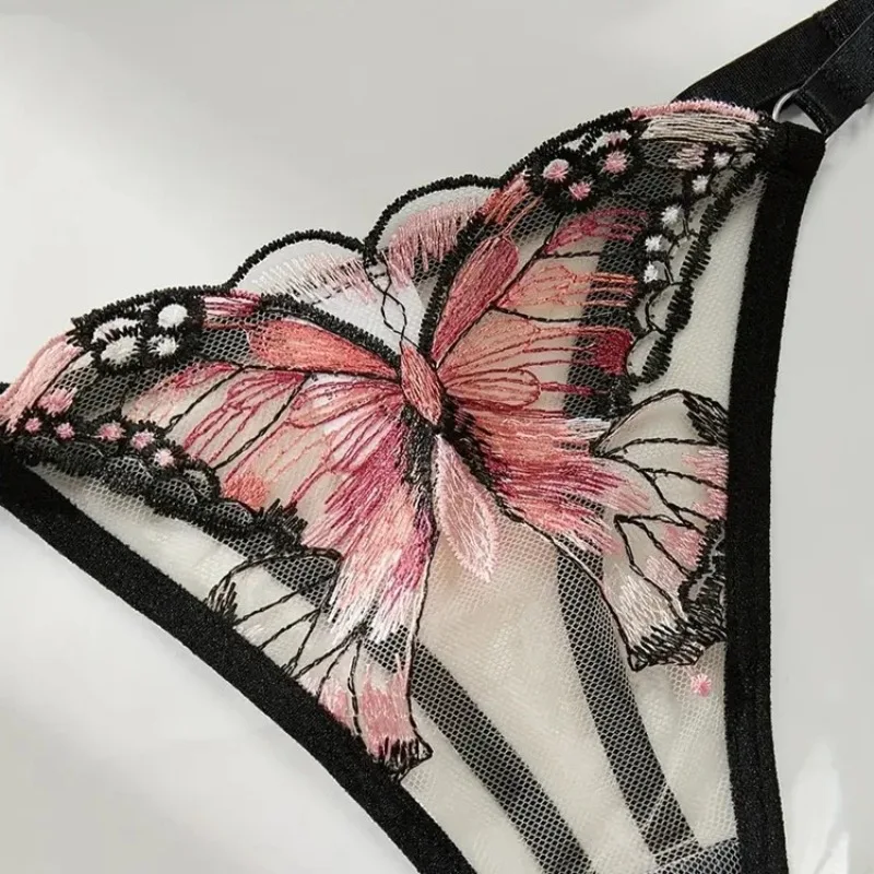 Sexy Underwear Set Fairy Butterfly Lingerie Transparent Bra Kit Black Pink Beautiful Lace Underwear Erotic Intimate Goods
