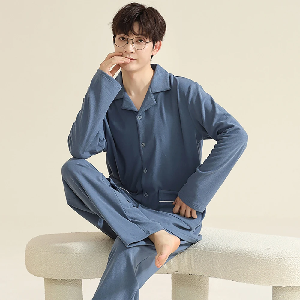 Men Winter Letter Print Pajama Double-side Brushed Heating Dralon Couple Sleepwear Loose Soft Woman Pajamas Set Pyjama Homme