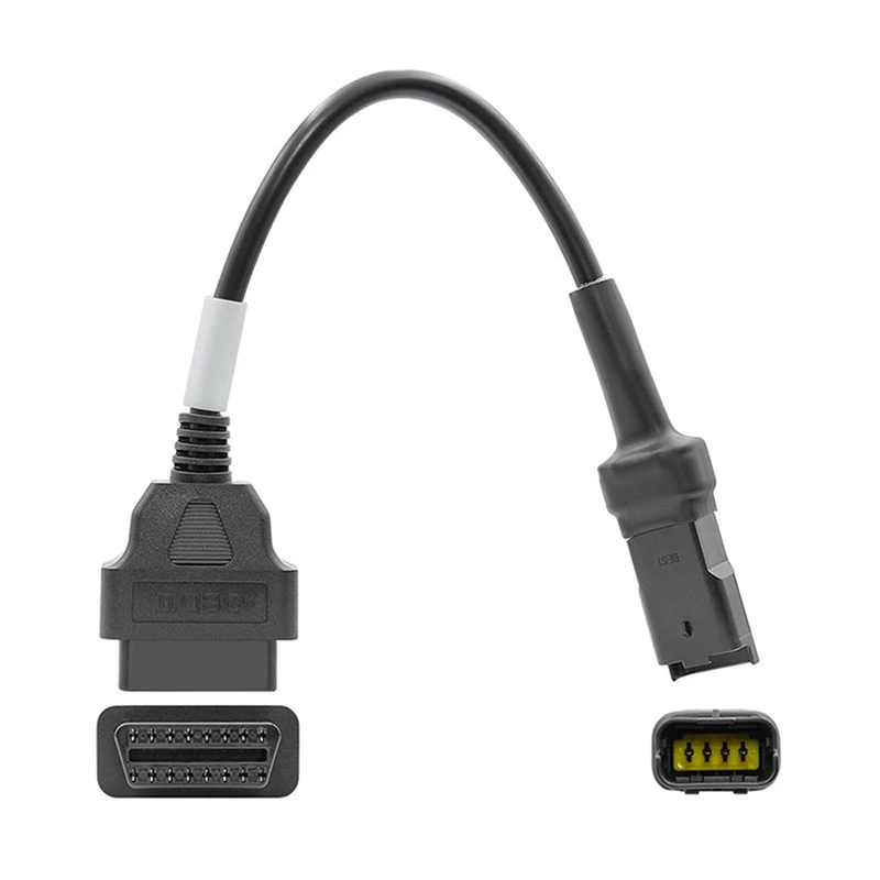 

2X OBD Motorcycle Cable For Ducati 4 Pin Plug Cable Diagnostic Cable 4Pin To OBD2 16 Pin Adapter