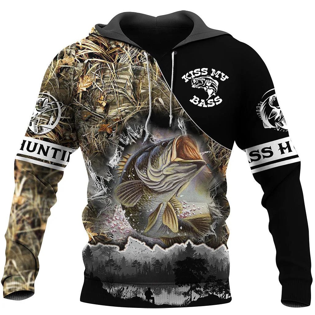 thumbnail image 1 of Nueva sudadera con capucha estampada en 3D con diseño de pesca de lucio en aguas profundas para hombres y mujeres, sudadera de moda de gran tamaño para entusiastas de la caza de peces, 1 of 5