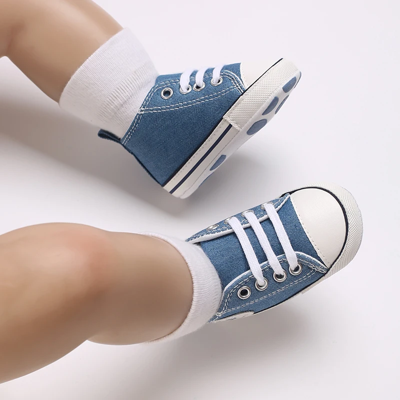 Baby Canvas Classic Sports Shoes Newborn Boys and Girls Printed Star First Walkers Shoes Infant Anti slip Baby Shoes 6