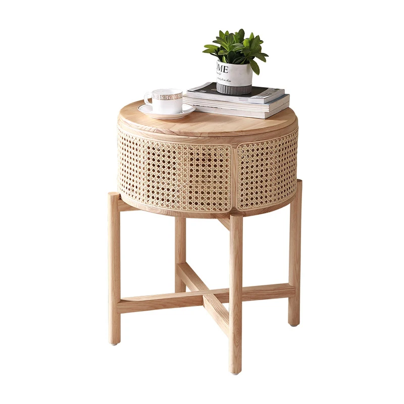 

Кофейный столик из плетеной лозы, простой домашний диван из массива дерева, боковой шкаф, для хранения, для гостиной