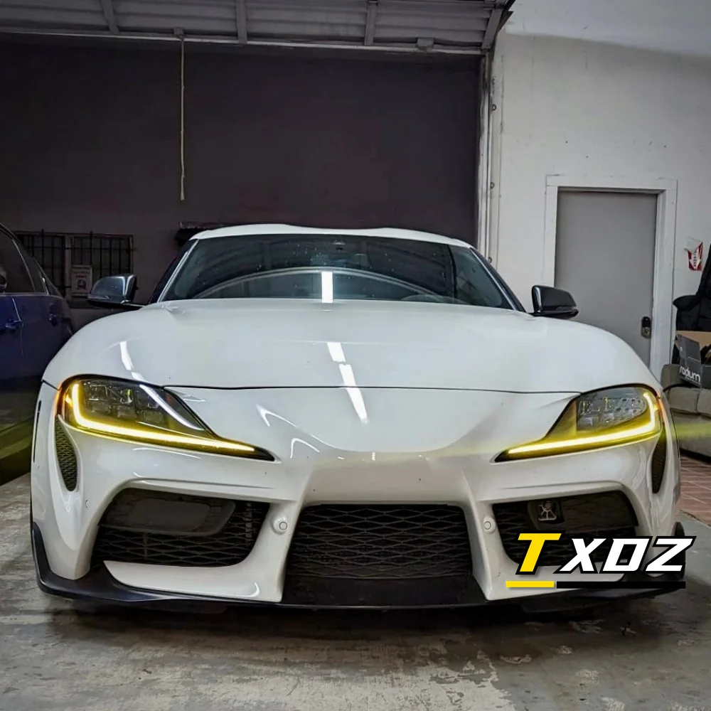 CSL 노란색 DRL LED 보드, 2020 2021 2022 도요타 GR 수프라 A90 A91 헤드라이트, 주간 주행등, 레드 블루