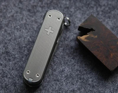 

Hand Made Titanium Alloy DIY Handle Scales for 65 mm Victorinox Swiss Army Nail Clip 580 Knife(Scales Only, Knife Not Included)