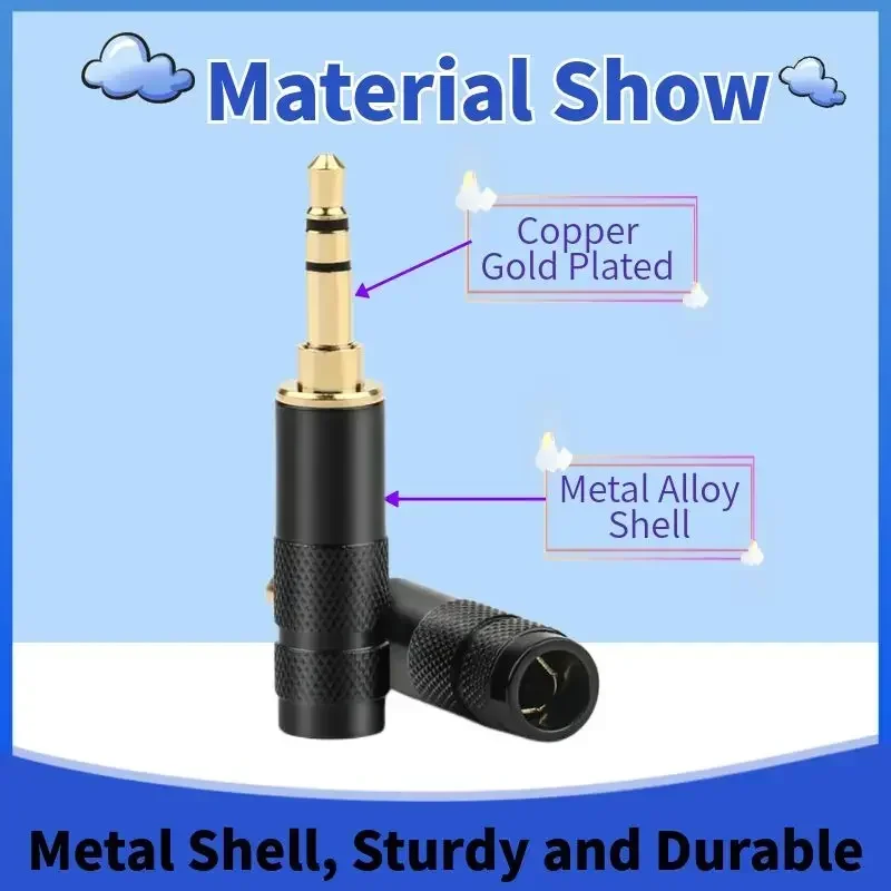 DIY 3.5mm 잭 오디오 플러그 3 4 극 스테레오 3.5 이어폰 잭 스피커 터미널 납땜 5.8mm Hifi 헤드폰 업그레이드 케이블
