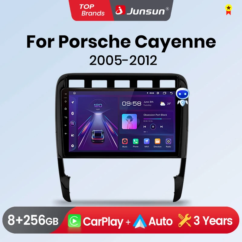Junsun kabelloses carplay android auto autoradio für porsche cayenne 1 9pa 2002-2010 gps multimedia 2 din systeme stereo