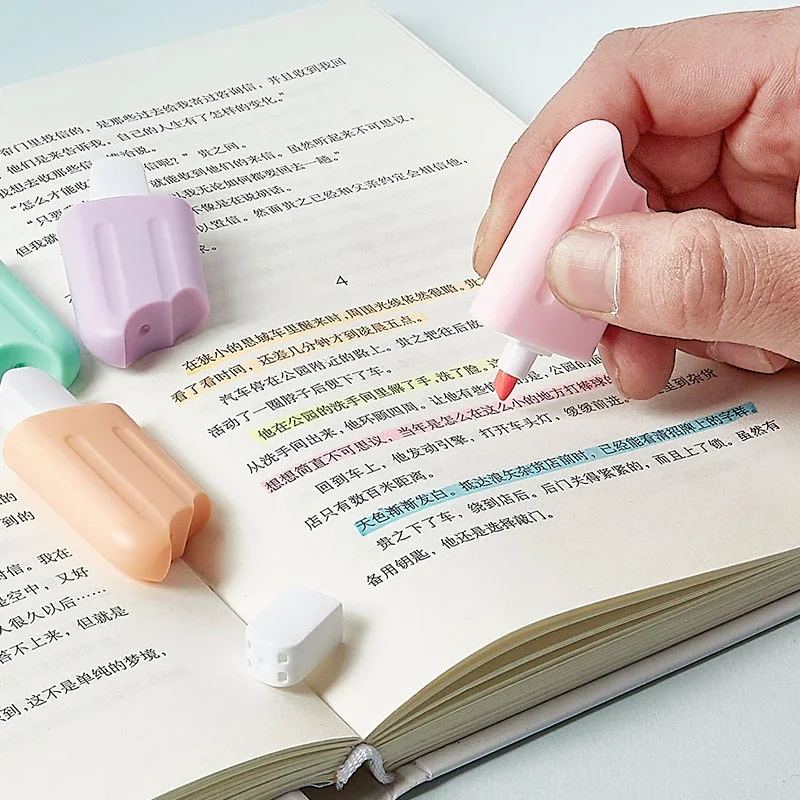 Highlighters School Office Stationery Students Drawing Supplies Mini Paint Marker Pen 6Pcs/Lot Cartoon Cat highlighter marker highlighter pen art marker marker pen