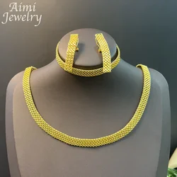 Elegant 18K Gold Plated Jewelry Set for Women - Necklace, Earrings, and Bracelet (Gold - color)