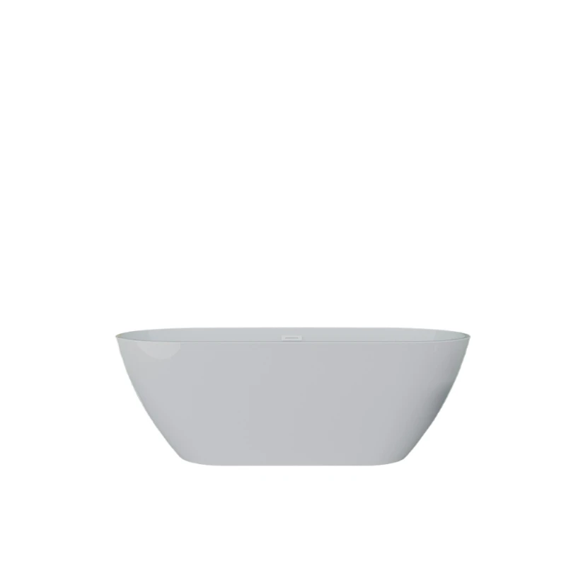 63" Shiny White Acrylic Freestanding Soaking Bathtub with Chrome Overflow and Drain, cUPC Certified-63*28.8 22A09-63