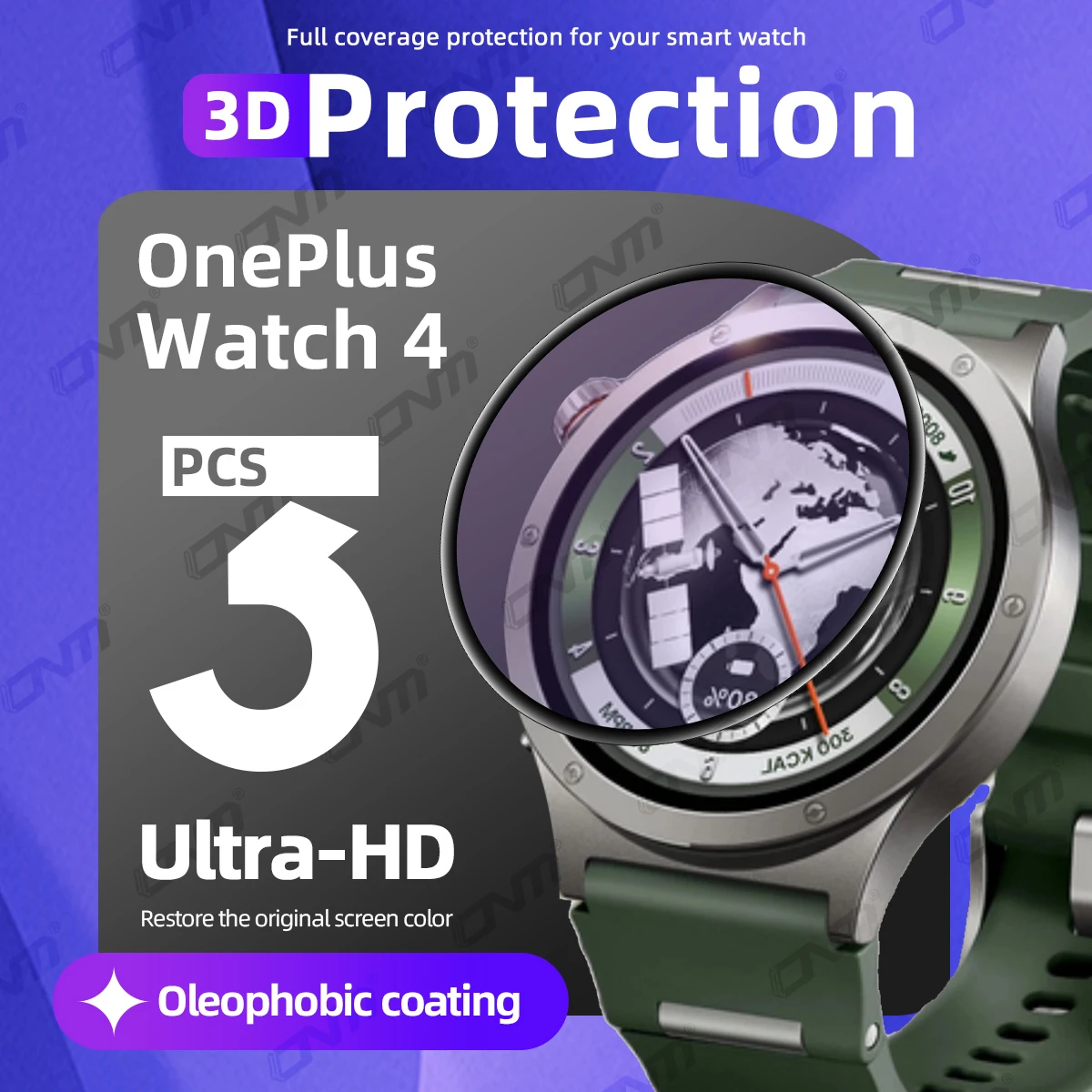 Ultra-HD Full Coverage 3D Screen Protector for Smartwatch - Anti-Scratch Protective Film