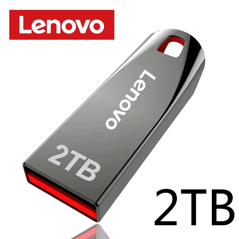Lenovo 2Tb Usb Flash Drives Mini Metal Real Capacity Memory Stick Black Pen Drive Regalo Aziendale Creativo Silver Storage U Disk