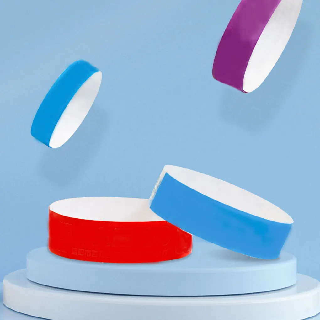 Wristband Single-use Parties Wristbands Identification Solid Color Kids Bracelets Carnivals Concerts Pack of 100