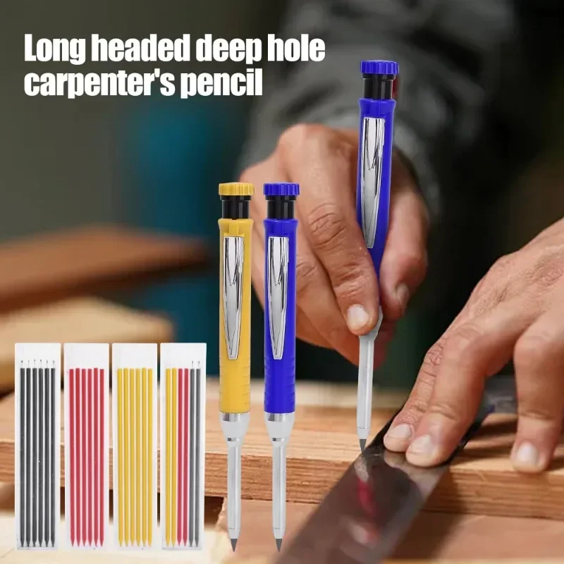Multifunction Solid Carpenter Pencil Refill Leads Deep Hole Mechanical Pens Carpentry Construction Markers for Woodworking