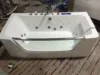 Minimalist Freestanding Clear Glass Whirlpool Bathtub Bathroom 2 Person Water Jet Rectangular Bathtub 3