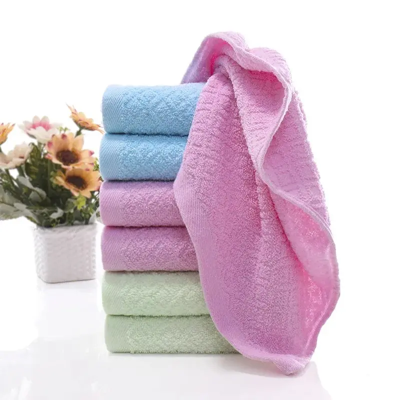2pcs Cotton towel Rhombus Plain Colour Quick Absorbent Soft Quick Dry for Face Bathroom Hotel Travel Supply