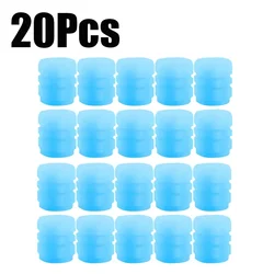 20Pcs Mini Luminous Glowing Tire Valve Caps - Colorful Wheel Hub Styling Decor (Blue 20pcs)