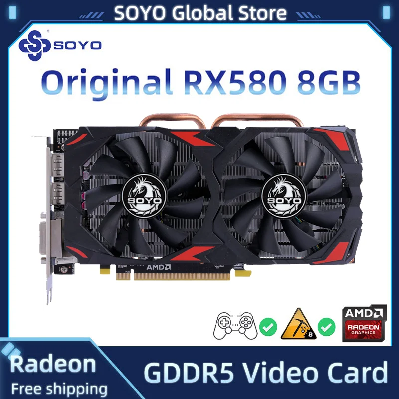Placa Gr fica De SOYO Radeon RX580 8GB GDDR5 256Bit RX580 8G Para placa-gr-fica-de-soyo-radeon-rx580-8gb-gddr5-256bit-rx580-8g-para