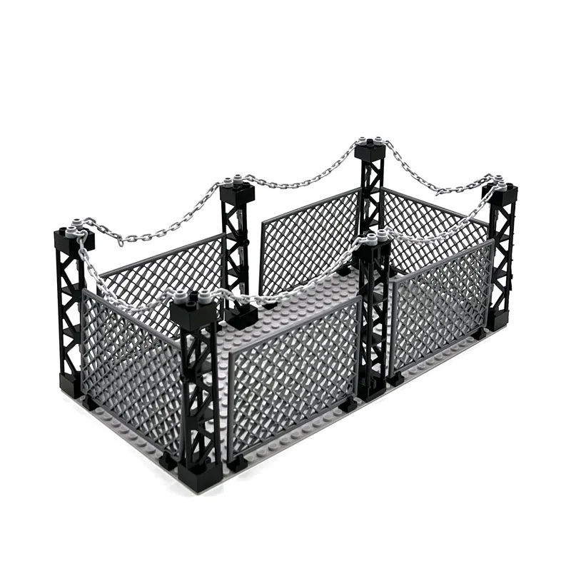 

MOC Military Fence Protection Net Small Particle Building Blocks Set Compatible Dinosaur Cage Assemble Model DIY Bricks Toys