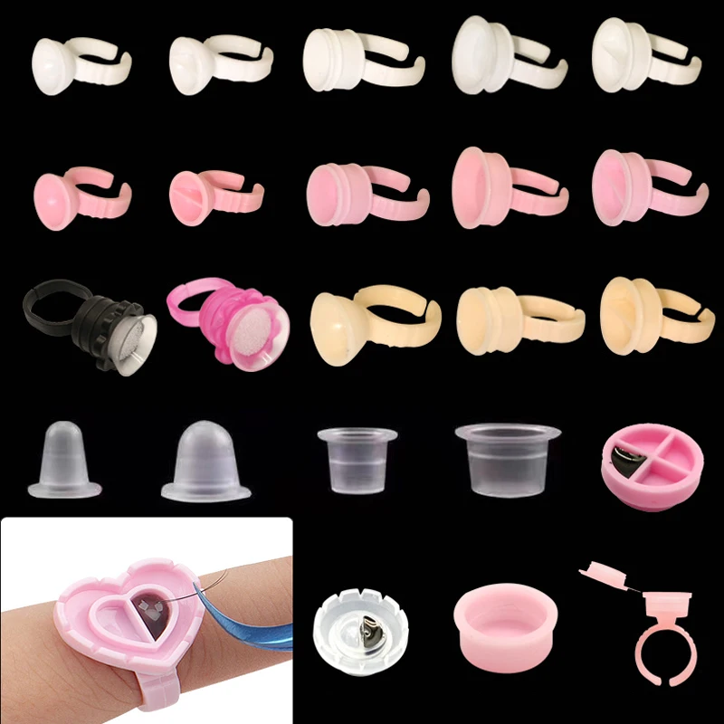 Plastic Tattoo Ink Cups Caps Ink Caps Tattoo Pigment Cups Supply Tattoo Ink Cup Holder Stand for Eyebrow Ink Needle Tip Supply 50x plastic mixing cups paint pigment mixing pot clear disposable ink holder