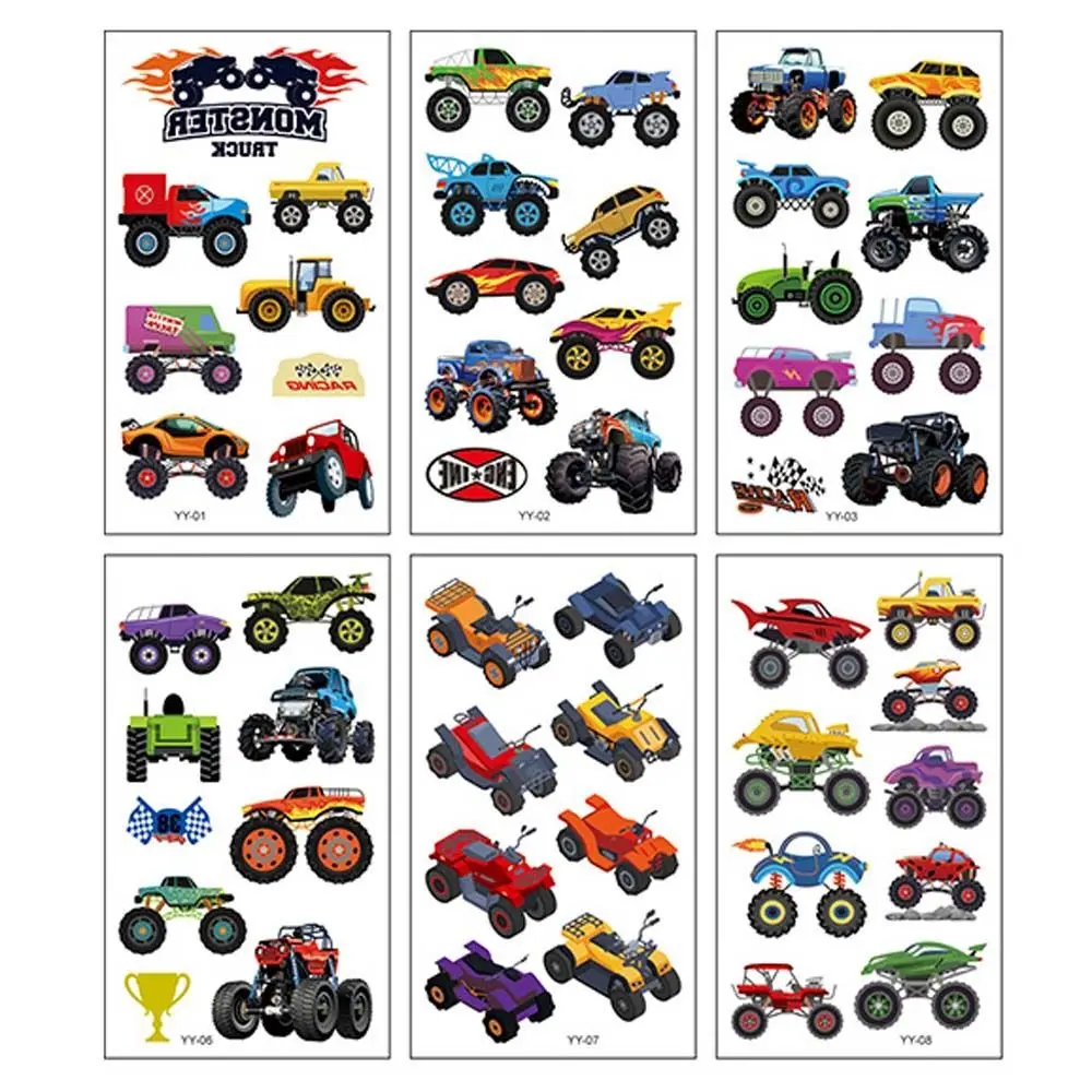 

Наклейка для боди-арта, внедорожник, космический корабль, Детские искусственные татуировки, детская игрушка, мультяшная Временная наклейка, Детские тату-наклейки