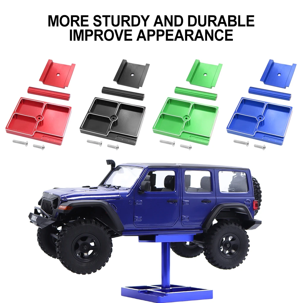 

RCGOFOLLOW Metal Work Stand Repair Station Display Platform with Screws Holder for 1/18 1/24 RC Car TRX4M SCX24 AX24 FCX24