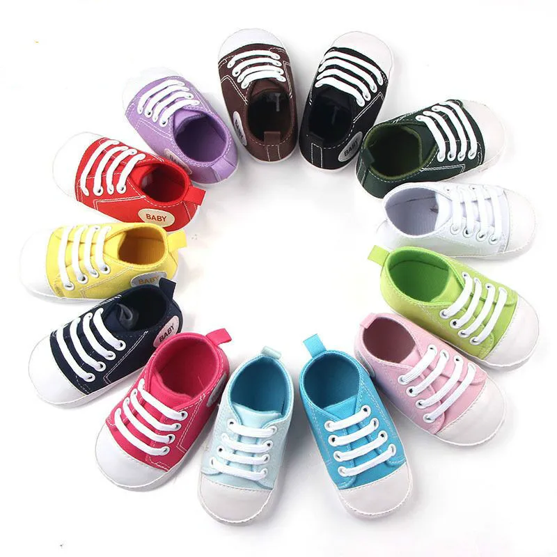 Boy Girl Baby Shoes Letter Patchwork Sneaker Cotton Soft Anti-Slip Sole Newborn Infant First Walkers Toddler Casual Canvas Crib