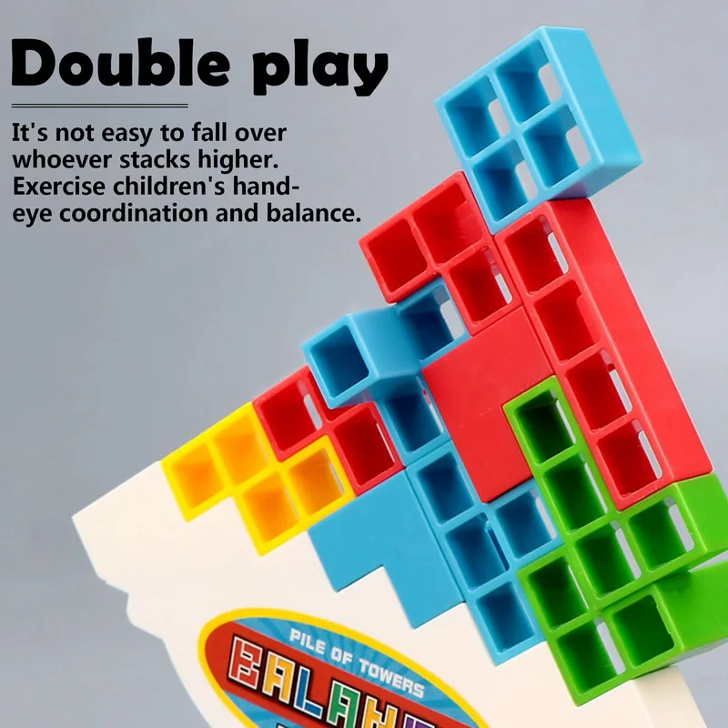 Tetra Tower Game Tetris Balance Toy Stacking Block Stack Building