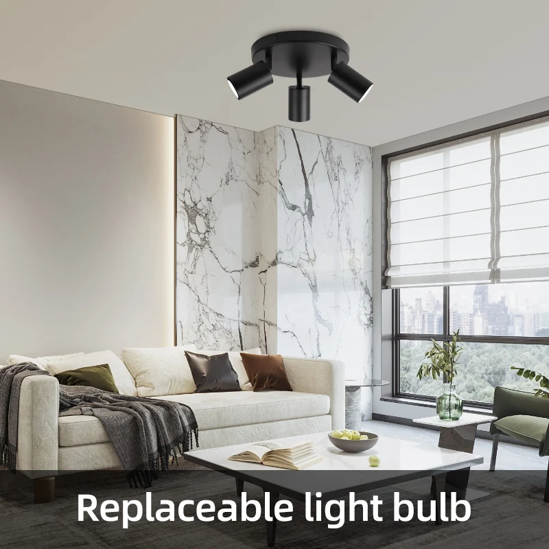 Premium Steel Ceiling Light 30x6x16 cm Dual GU10 Heads Ideal For Modern Living Rooms