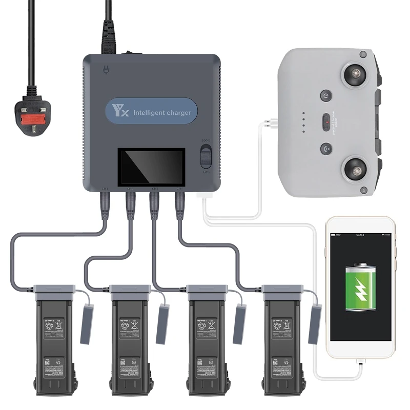 Digital Display Rapid Multi Parallel Charging for Mavic 3 drone battery charger