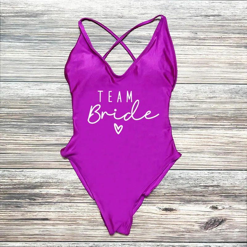 One-Piece Swimsuit Squad Women Swimwear Party Bathing Suit Summer Beachwear for Bride Team S-3XL one piece swimsuit women swimsuit