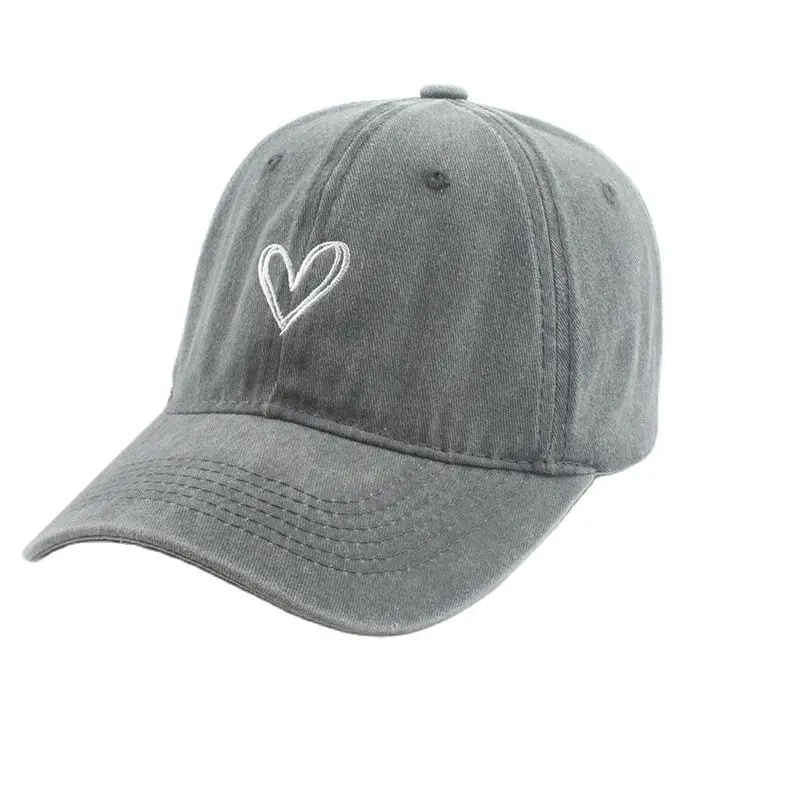 Fashion Outdoor Sport Baseball Caps For Men Women Love Heart Embroidery Snapback Cap Washed Cotton Dad Hat 2