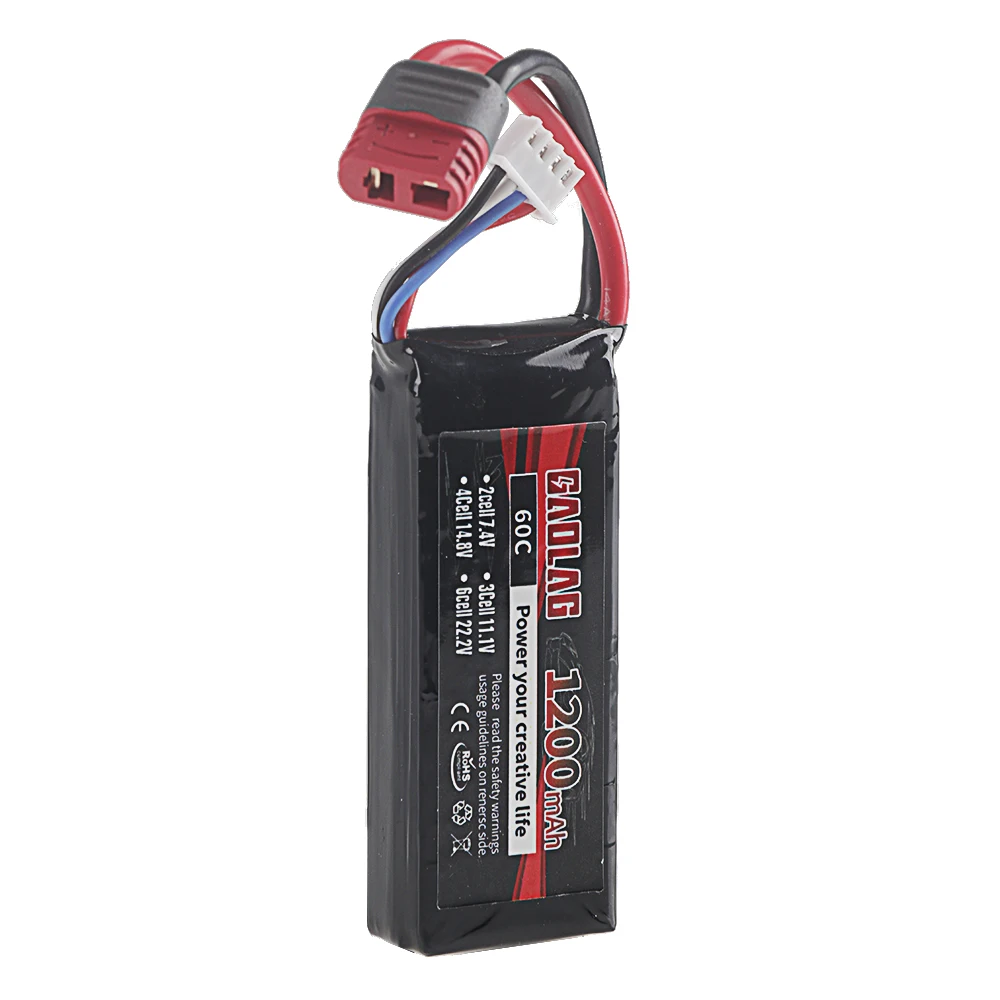 Batterie LiPo 3S 11.1V 1200mAh 60C RC XT60/XT30/Deans T