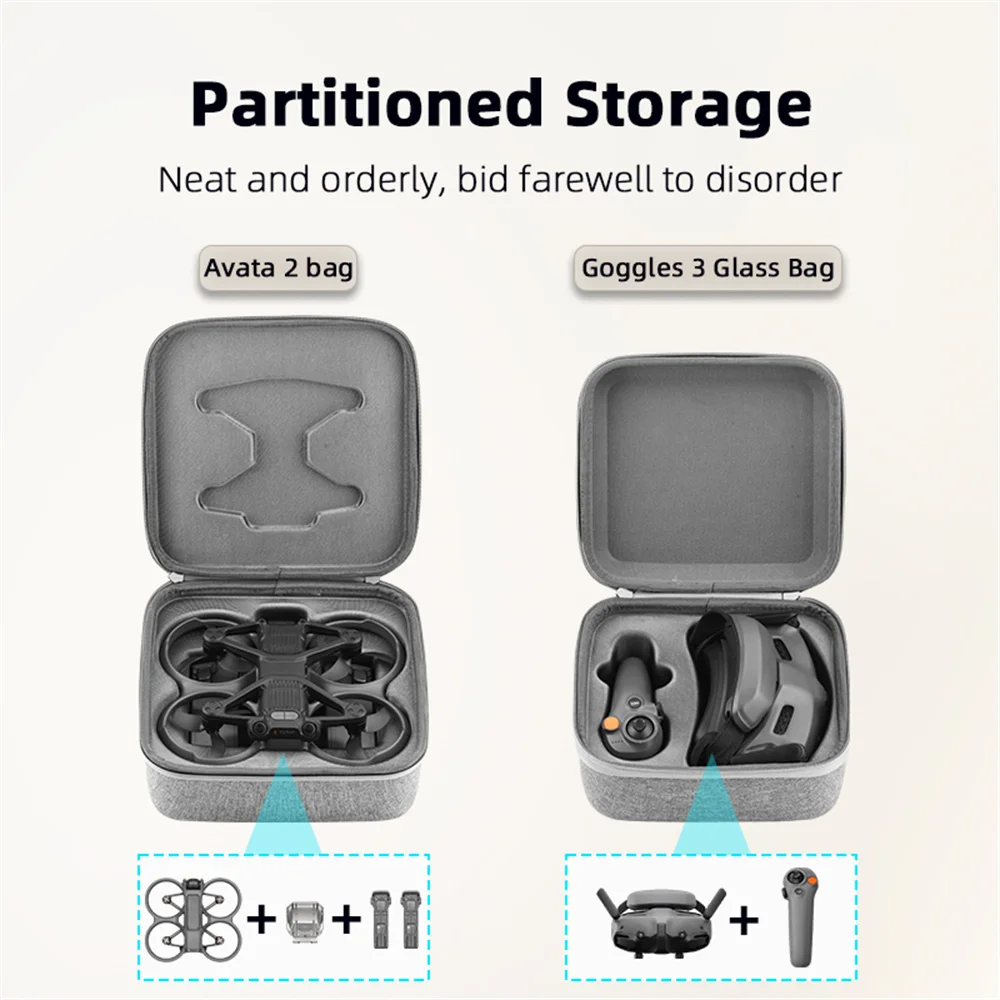 Carrying Case Handbag Storage Bag Travel Case Protection Box Portable Dust-proof For DJI Avata 2 DIJ Goggles 3/RC Motion 3 drone accessories drone storage bag dji case drone case handbag case flight glasses case