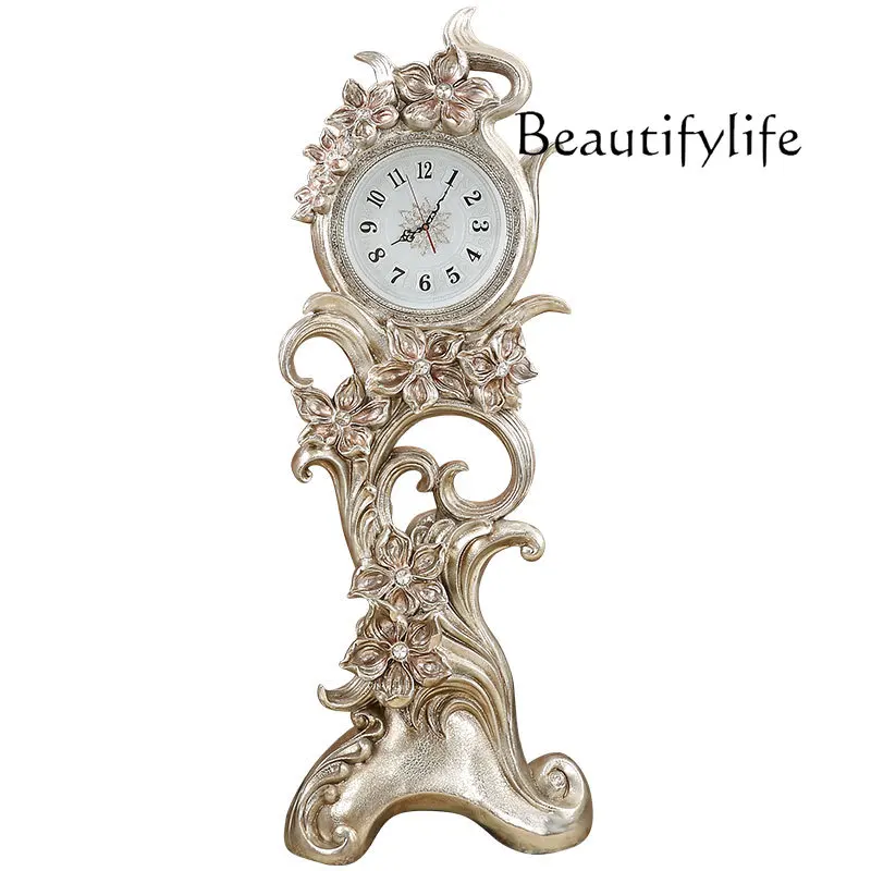 

European-Style Floor Clock American Living Room Mute Creative Villa Decoration Hall Decoration Stand Clock Clock