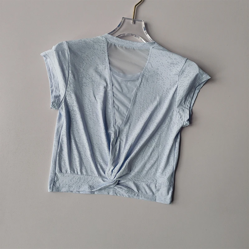 Short Breathable Beautiful Back Sports Top Women's Mesh Short Sleeved T-shirt Fitness Running Cover Up High-end Yoga Suit Summer