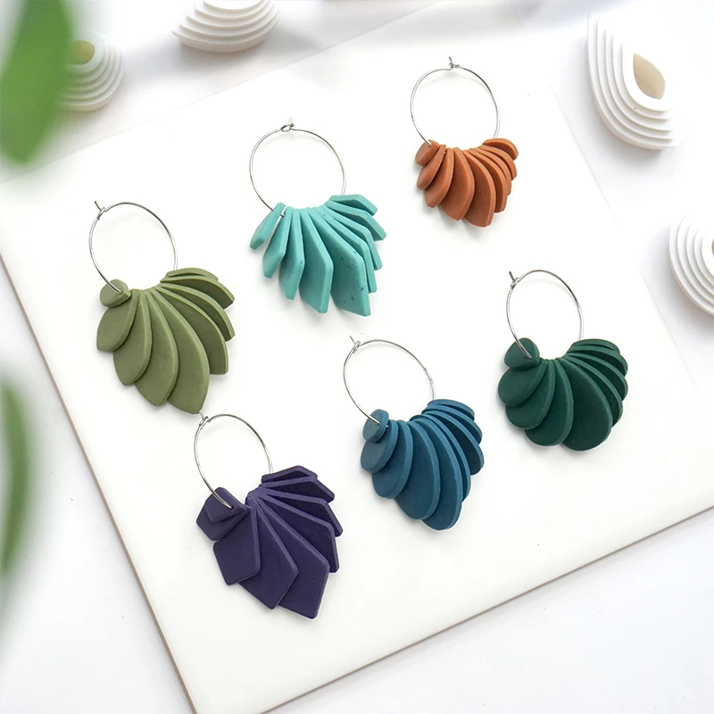 5 PCS/Set Fashion Geometric Shape Polymer Clay Cutter DIY Teardrop Earring Pendant Jewelry Cutting Mold Pottery Tools pottery tools clay tools clay cutters