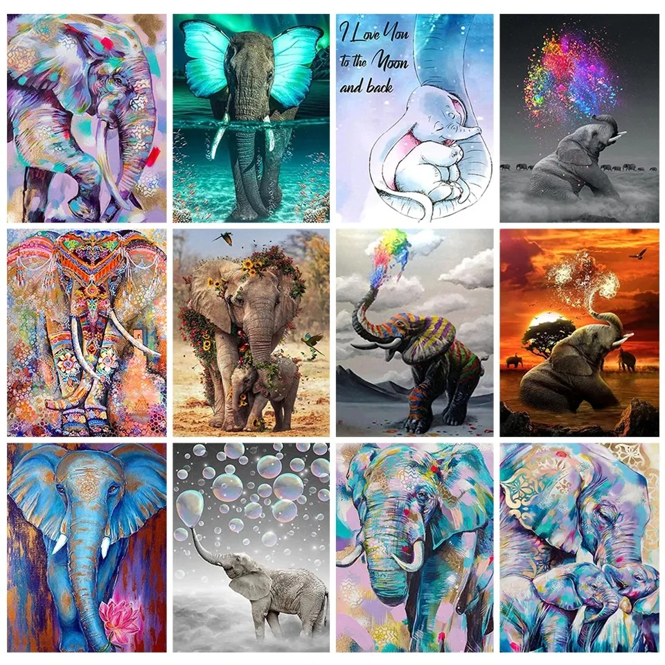 thumbnail image 2 of Lindo Animal elefante HD lienzo pintura sala de estar Animal decoración del hogar regalo, 2 of 5